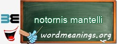 WordMeaning blackboard for notornis mantelli